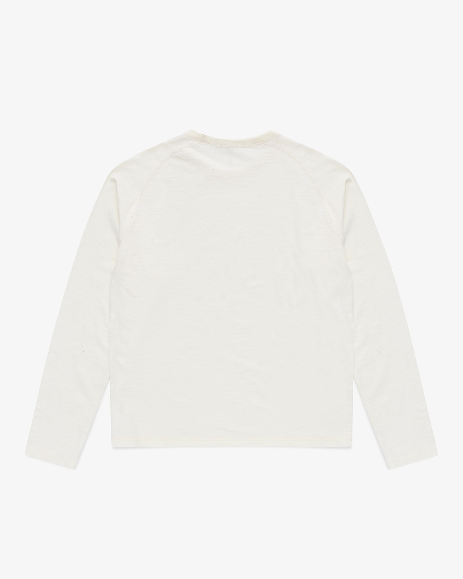 Brotherwolf Long Sleeve Slub Tee in off-white, back view
