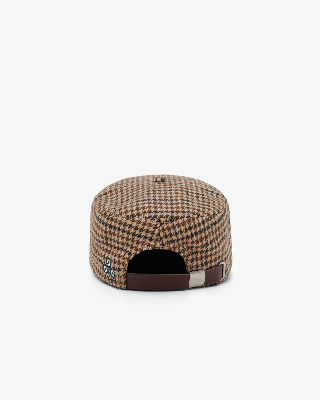 Brotherwolf Pillbox Cap in houndstooth, back view