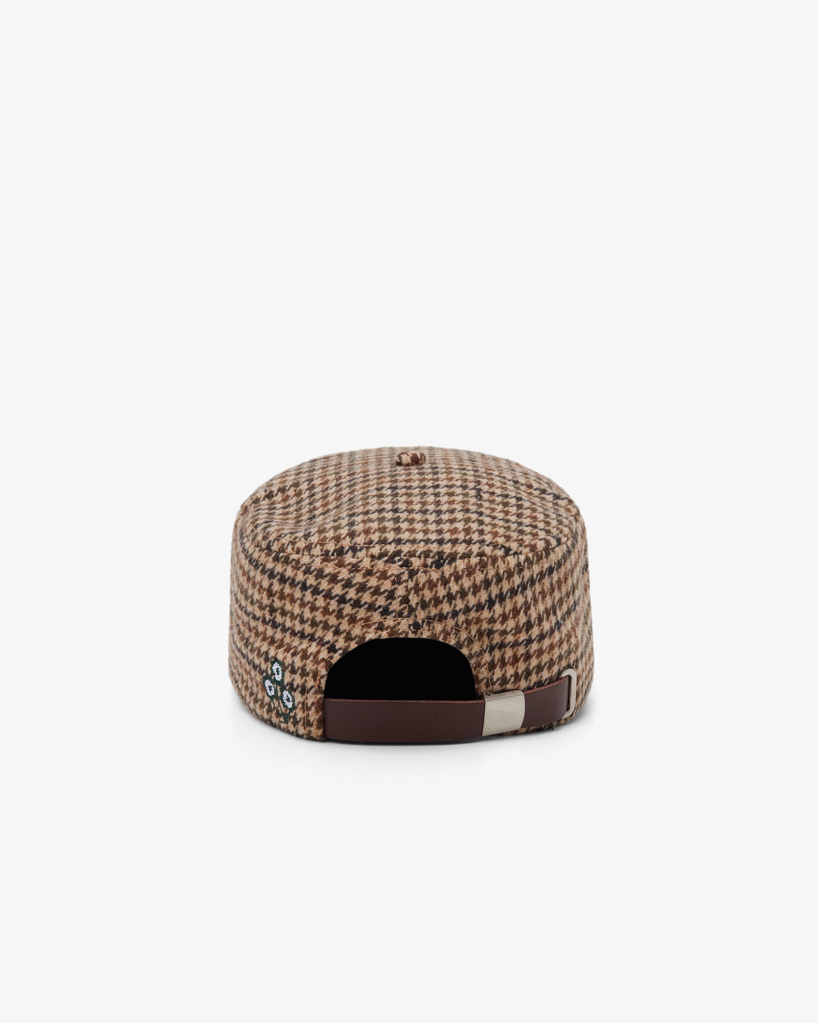 Brotherwolf Pillbox Cap in houndstooth, back view