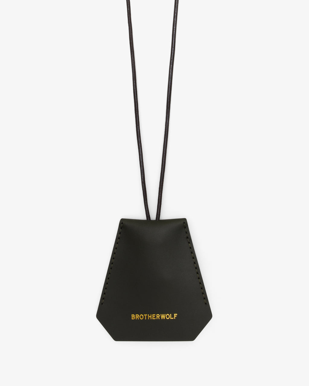 Brotherwolf Key Clochette in Woodlands Deep Kombu Green leather with gold foil BROTHERWOLF