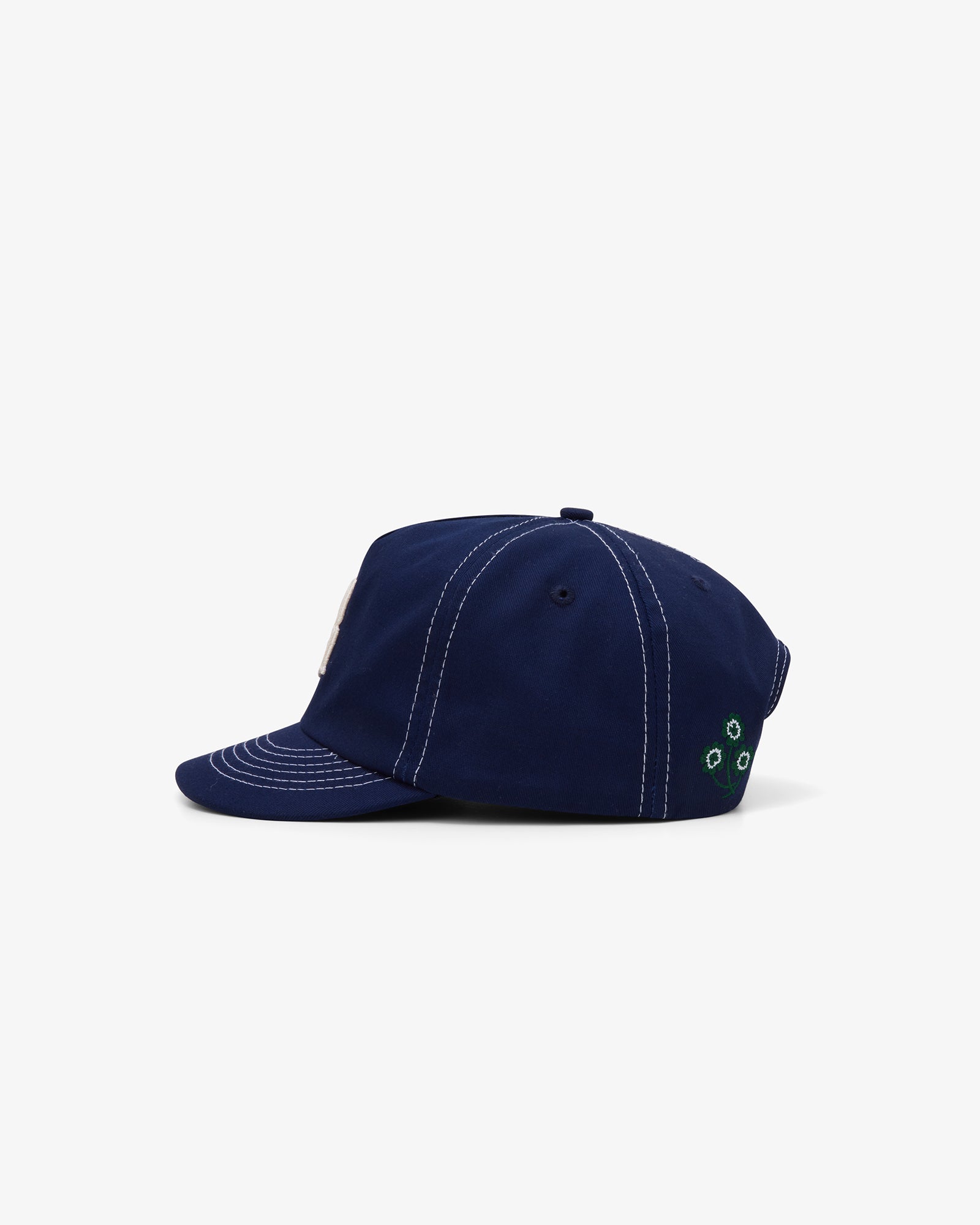 Brotherwolf Calligraphy Cap in navy, side view