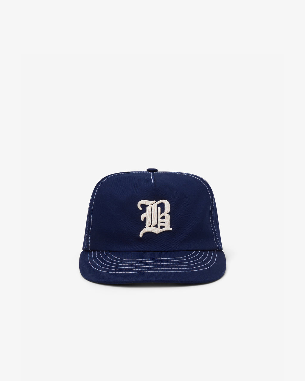 Brotherwolf Calligraphy Cap in navy, front view