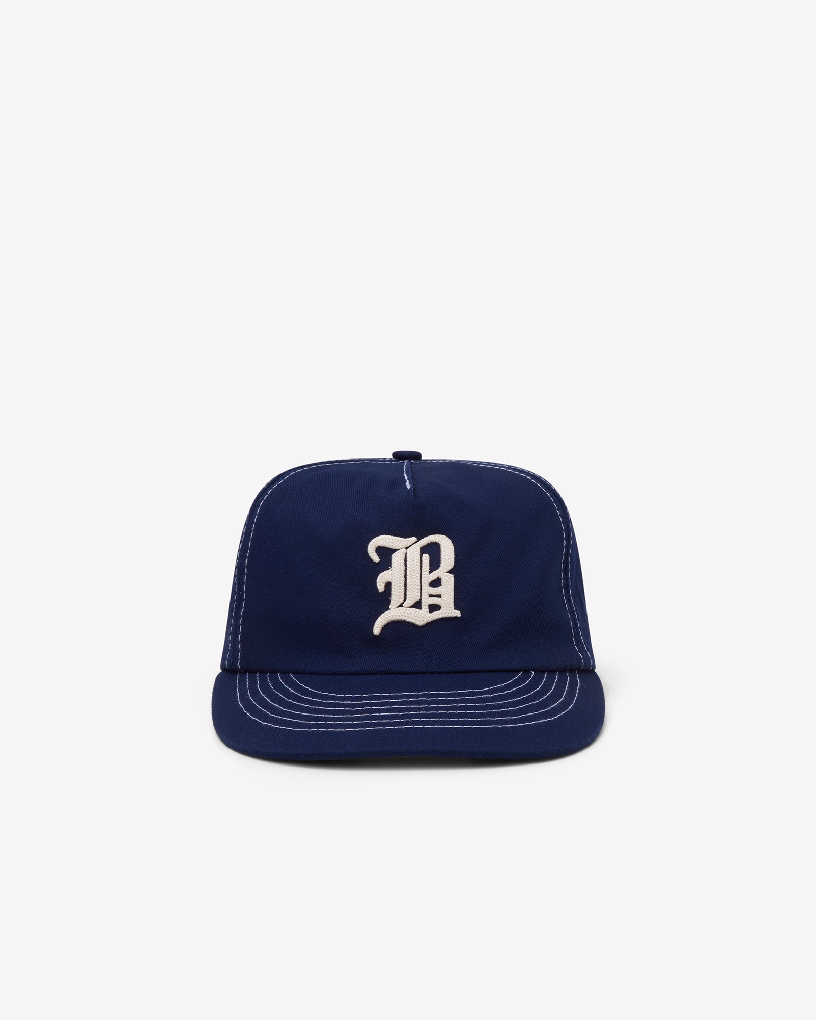 Brotherwolf Calligraphy Cap in navy, front view