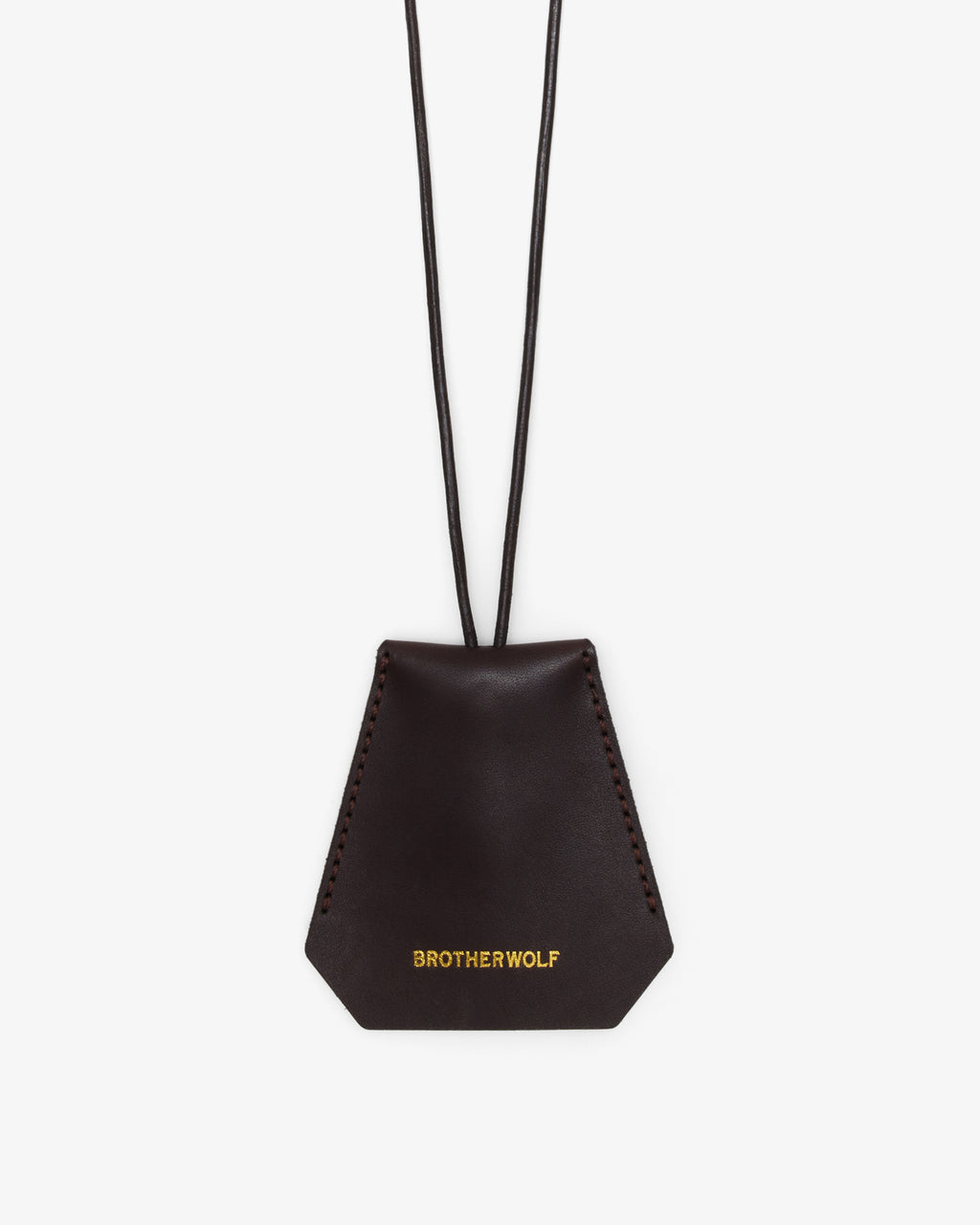Brotherwolf Key Clochette in Woodlands Espresso leather with gold foil BROTHERWOLF