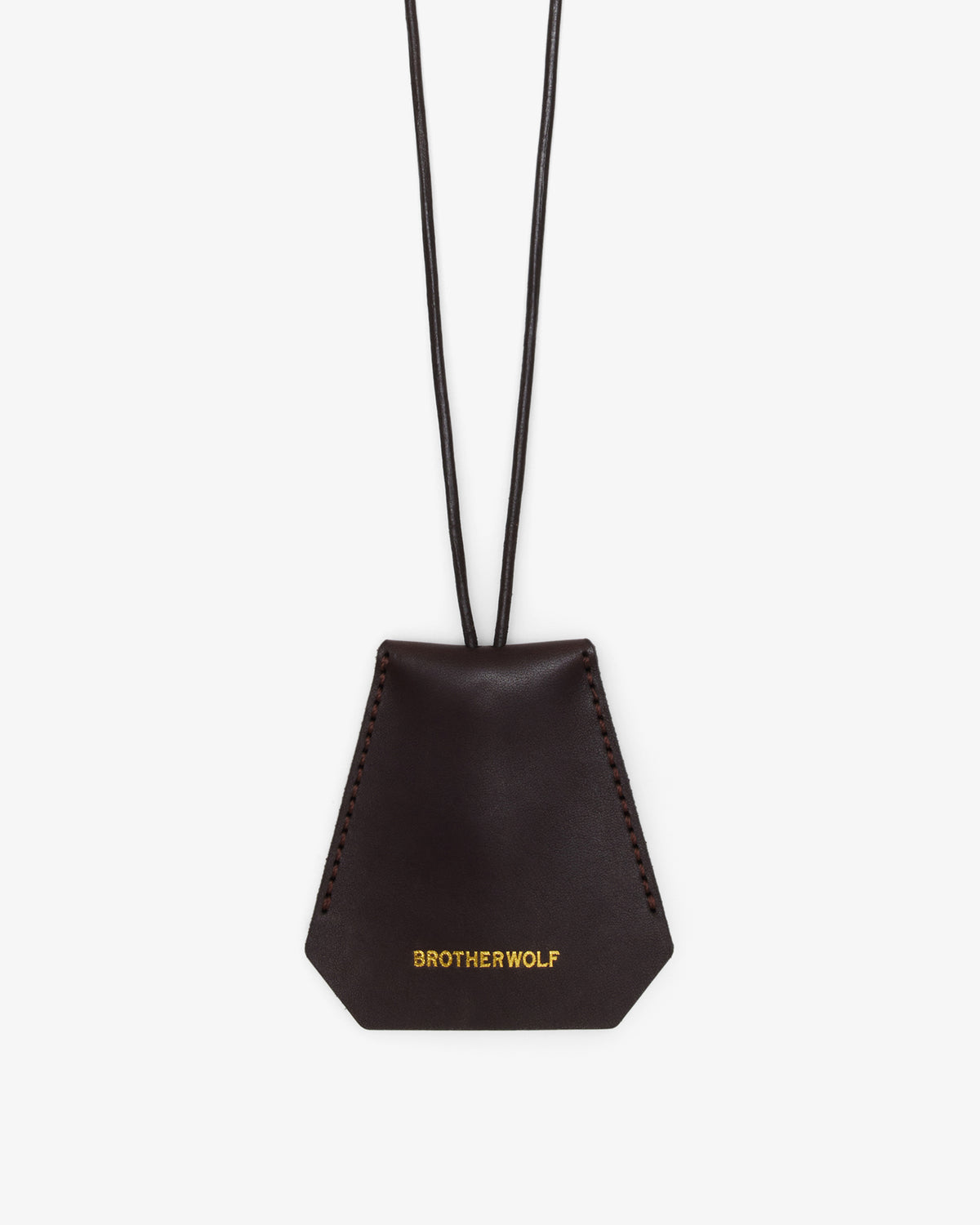 Brotherwolf Key Clochette in Woodlands Espresso leather with gold foil BROTHERWOLF