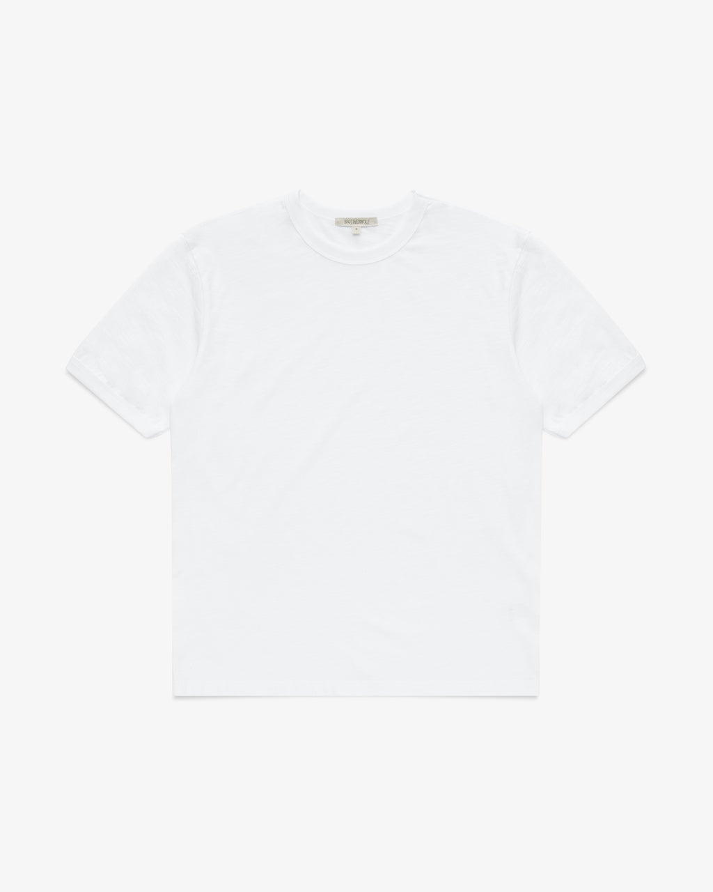 Brotherwolf Ringer Tee in plain white, front view