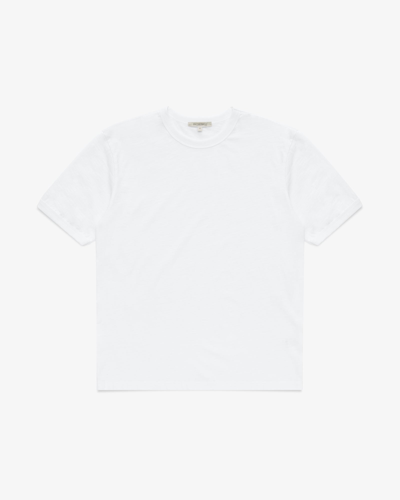 Brotherwolf Ringer Tee in plain white, front view